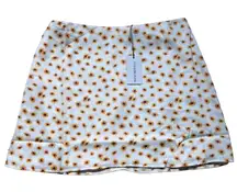 We Wore What Mini Slip Skirt New Womens Large Ditsy Daisy Ivory