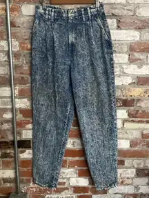 80s Chic Schooners Acid Wash Jeans Pants  Pleated and Cuffed Size 12