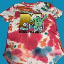 MTV Women's Multi Color Tie Dye Effect T-shirt Size Medium