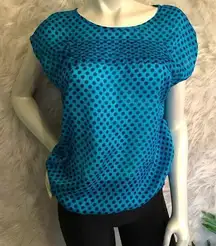 Limited Too Turquoise/Navy Sheer silky Top