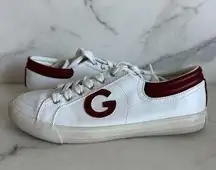 G by Guess  Red White Leather Sneakers Sz 8.5