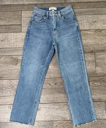 Abercrombie & Fitch Curve Love, The Ankle Straight Leg Ultra High Rise Jeans