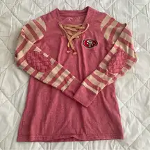 49ers Lace Up Long Sleeve