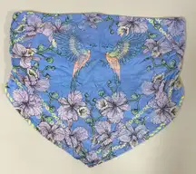 Periwinkle Blue Hibiscus Flower Floral  Graphic Bandana Tube Top Crop Top Shirt Blouse Size S 🌸✨