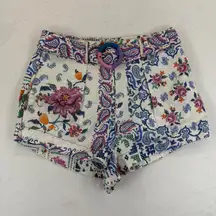 FARM Rio Womens‎ XL Romantic Bandanas Print Belted Shorts Multicolor NEW