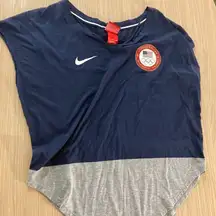 Nike Navy Blue and Gray United States Olympic Team Logo T Shirt Small Rayon