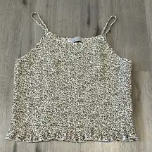 PAPER CRANE women's sleeveless tank green white Medium