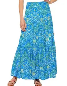 Gypsy Scoop Womens Skirt Size XS Floral Print Maxi Blue Full Long  Blue Yellow