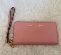 Michael Kors Light Pink MK Wristlet Wallet