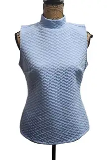 APT. 9 Vest Womens Size L Light Blue Quilted Mock Neck Layering‎ Minimalist
