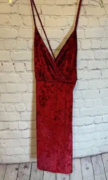 NWT Red crushed velvet mini dress, M