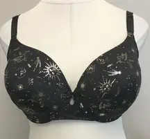 Torrid Perfect T-Shirt Lightly Lined Black Pegasus Celestial Bra - Size 38H