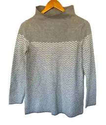 Aspen Cowl‎ Neck Grey Chevron Mock Neck Cozy Sweater Women's Size XS