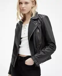 All Saints Cargo Biker Leather Jacket