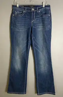 Nine West Medium Wash Bling Pockets Bootcut Jeans Size 8/29 NWT