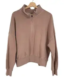 Abercrombie & Fitch Soft AF Max Essentials Womens Half Zip Pullover Size XL Pink