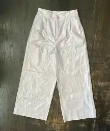 Women’s NWOT JASON WU Linen Blend Shimmer Lavender Purple Wide Leg Pant size S