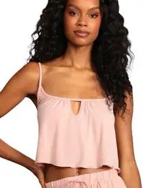 Free People Free to Be Blush Pink Cami Tank Swing Crop Tank Top Size Large