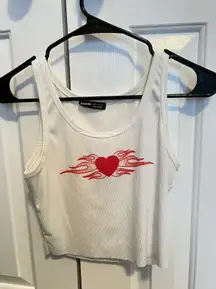 flame heart cropped tank