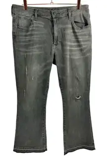 HALE Lily Stunner Mid Rise Cropped Skinny Jean Black‎ 32