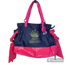 Juicy Couture Vintage Purse Pink Blue Shoulder Bag Y2K Tote Bag Paris Hilton