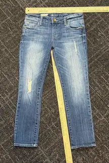 Kut from the Kloth Catherine Boyfriend Petite Cropped Distressed Denim