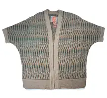 Peruvian Connection Huipil Kimono Cardigan Sweater Alpaca Wool Pima L NWT Flaw
