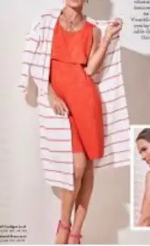 Cabi The Weekend Sleeveless Tank Dress Coral Sunset‎ #5972