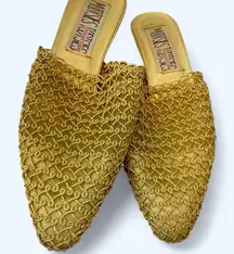 Gold Embellished Women's Mules Mootsies Tootsies 8 1/2