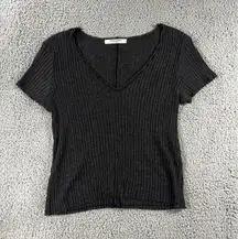 Project Social T Shirt Women Small Deep V‎ Neck Basic Capsule Lagenlook Coastal