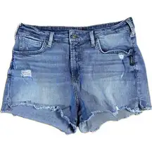 Silver Jeans Co. Avery Women's Distressed Denim Cut-Off Shorts Blue Size 33