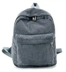 Urban Outfitters Corduroy Backpack School Bag Gray NEW Travel 2 Pockets