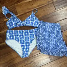 Vineyard Vines Blue and White Bikini Set