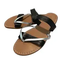 new Preludio Capri Italy size 10 black silver sandals SHELF 4730