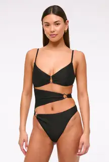 Black Cut-Out Bathing Suit