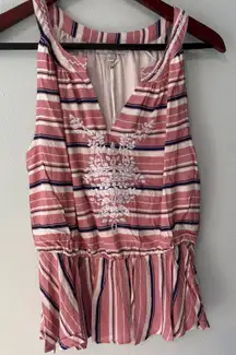 🆕 DAVI + DANI SMALL ✨ adult Striped Pink Sleeveless Top NWT