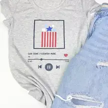 God Guns & Country Music Graphic Tee Small Forth of July