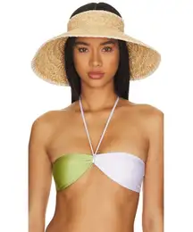 LSPACE Del Mar Visor in Natural One Size New Womens Straw Hat