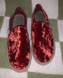 Red Velvet  Slip Ons