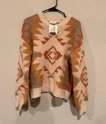 LOVERICHE AZTEC COZY KNIT WINTER SWEATER WESTERN STYLE PRINT PULLOVER