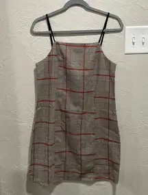 Hem & Thread Plaid Spaghetti Strap Mini Dress or Jumper Size Medium