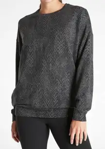 Athleta‎ Black Tribal Print Studio To Street Sweatshirt