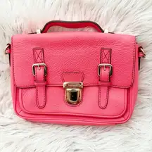 KATE SPADE | Lola Avenue Lia Leather Satchel Messenger Bag Hot Coral Pink