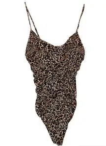 Active USA Leopard Print Sleeveless Bodysuit size Large