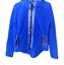 Athleta Women's Power Peak Electric Blue Fleece and Puffer Jacket
