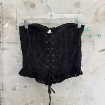 Love the Label Vakerue Black Eyelet Corset Top
