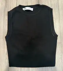 ZARA Knit Sleeveless Tank Crop Top