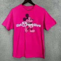 Vintage Disney Walt Disney world shirt women medium pink Mickey Disneyland hanes