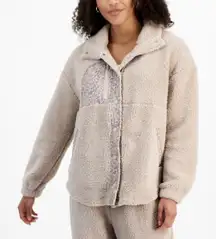 Hippie Rose Juniors' Snowflake Sherpa Snap-Front Jacket S & Sherpa Claw Clip NEW