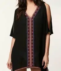 O'Neill Embroidered Cyrus Swim Coverup Black Cold Shoulder